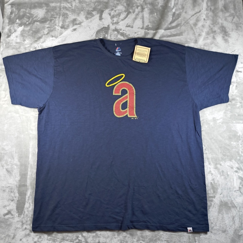Los Angeles Angels Shirt Mens 4XL Majestic Baseball Cooperstown Collection New